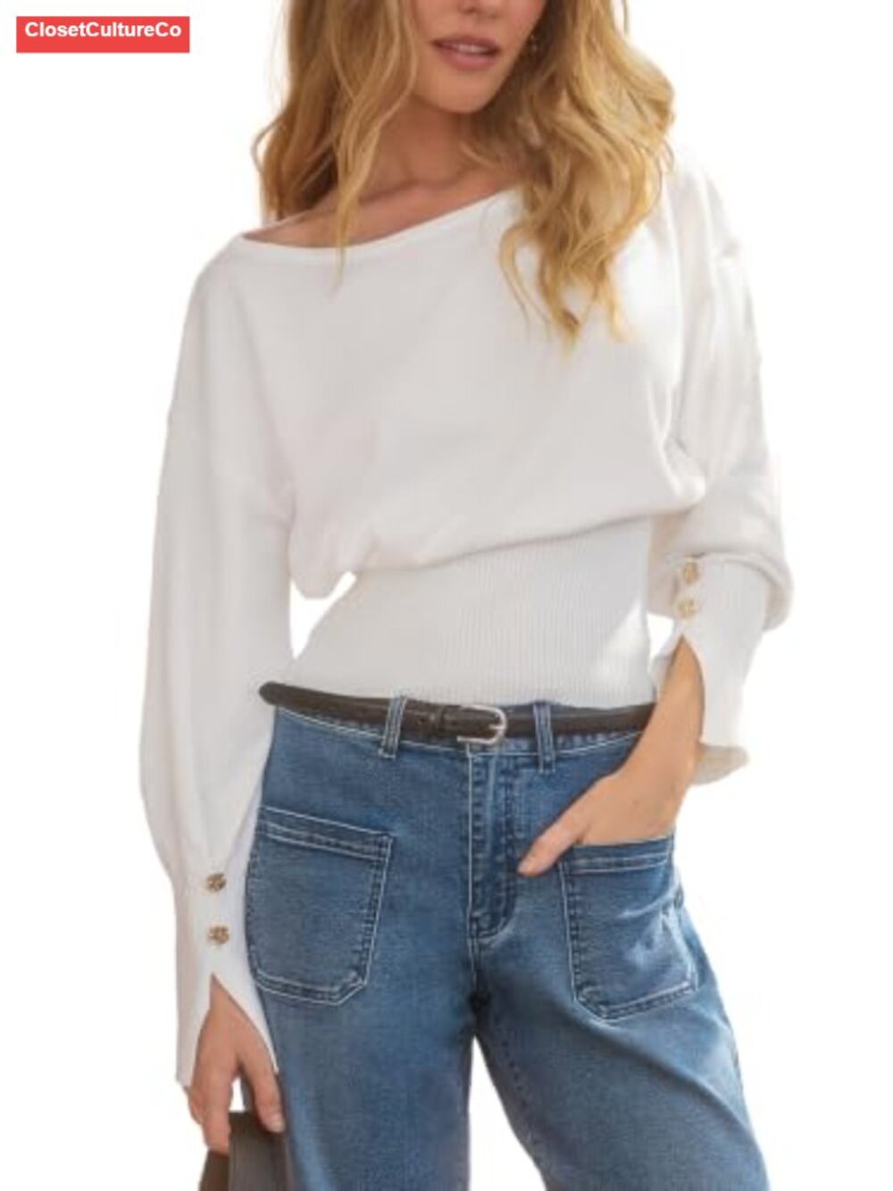 Womens Cinched Waist Long Sleeve Ribbed Knit Pullover Sweater Lightweight